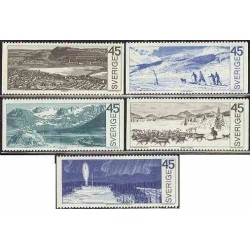 5 عدد تمبر نواحی قطبی - سوئد 1970