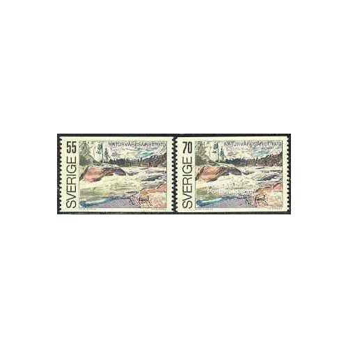 2 عدد تمبر حفاظت طبیعت اروپائی - سوئد 1970 2 عدد تمبر حفاظت طبیعت اروپائی - سوئد 1970