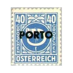 1 عدد تمبر هزینه پستی - 15G -سورشارژ PORTO - اتریش 1945