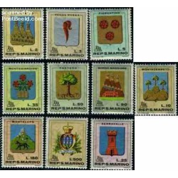 10 عدد تمبر آرمها - سان مارینو 1968