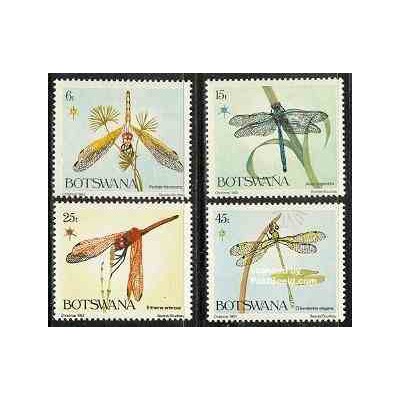 4 عدد تمبر کریستمس - سنجاقکها - بوتسوانا 1983