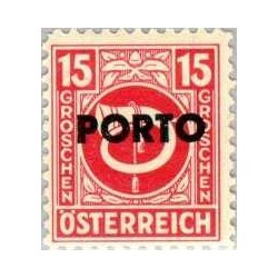 1 عدد تمبر هزینه پستی - 15G -سورشارژ PORTO - اتریش 1945