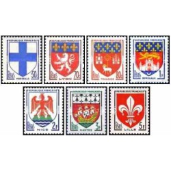 7 عدد تمبر نشان های ملی - فرانسه 1958