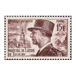 1 عدد تمبر مارشال دو لاتره د تاسگنی - فرانسه 1952