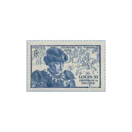 1 عدد تمبر خیریه - لوئی یازدهم - فرانسه 1945