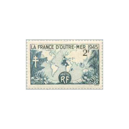 1 عدد تمبر به یاد جنگ استعماری فرانسه - فرانسه 1945
