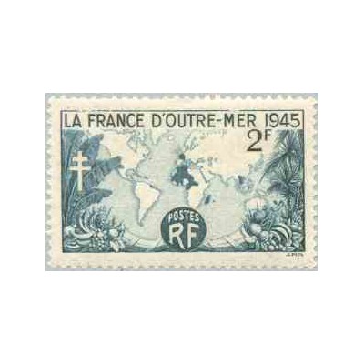 1 عدد تمبر به یاد جنگ استعماری فرانسه - فرانسه 1945