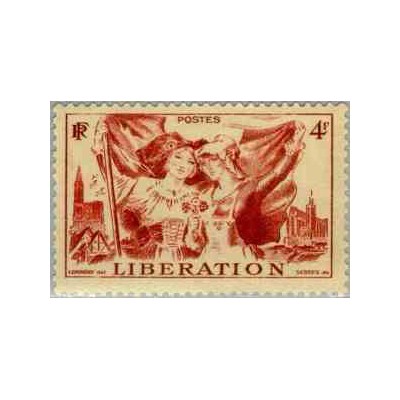 1 عدد تمبر در یادبود آزادی الزاسه - فرانسه 1945