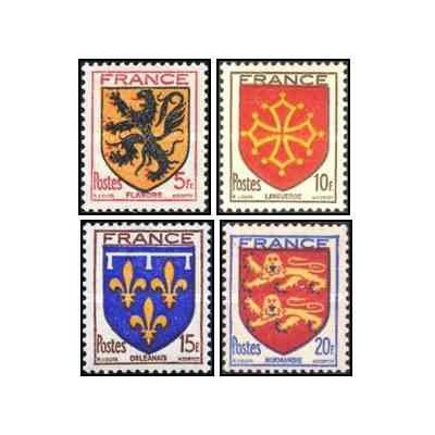 4 عدد تمبر نشانهای ملی - فرانسه 1944