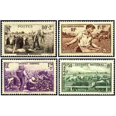4 عدد تمبر خیریه - فرانسه 1940 قیمت 4.3 دلار