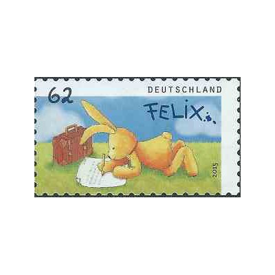 1 عدد  تمبر کمیک - فلیکس خرگوشه  - 62 سنت - خودچسب - آلمان 2015