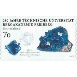 1 عدد تمبر دویستمین سالگرد تاسیس دانشگاه معدن و فناوری فرایبرگ  - خود چسب - آلمان 2015