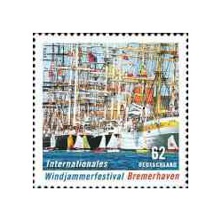 1 عدد  تمبر جشنواره بین المللی کشتی های بلند - برمرهاون، آلمان - آلمان 2015