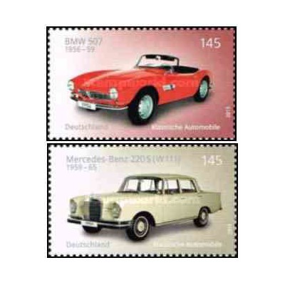 2 عدد  تمبر ماشین های کلاسیک - آلمان 2015