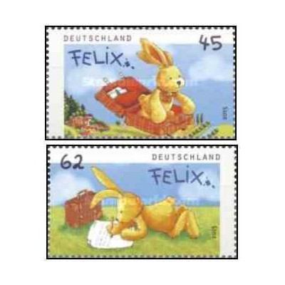 2 عدد  تمبر کمیک - فلیکس خرگوشه - آلمان 2015