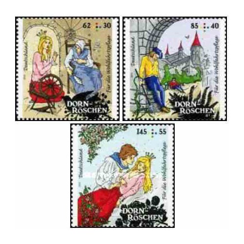 3 عدد  تمبر خیریه - زیبای خفته - آلمان 2015 ارزش روی تمبرها 4.17 یورو