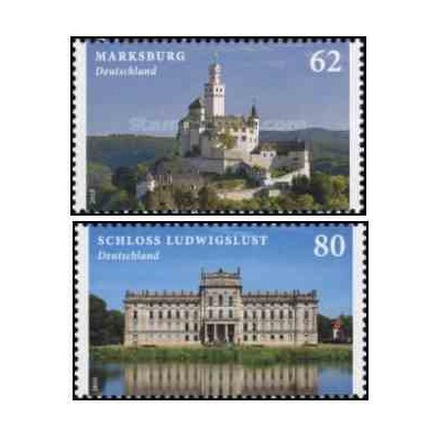 2 عدد  تمبر قلعه ها - آلمان 2015