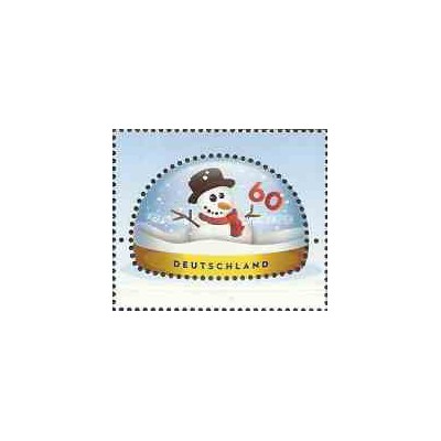 1 عدد  تمبر کریستمس - آدم برفی - آلمان 2014