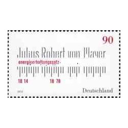 1 عدد  تمبر دویستمین سالگرد تولد جولیوس رابرت فون مایر - پزشک ، شیمیدان و فیزیکدان - بنیانگذار ترمودینامیک - آلمان 2014