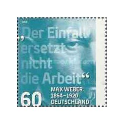 1 عدد  تمبر صد و پنجاهمین سالگرد تولد ماکس وبر - جامعه شناس - آلمان 2014