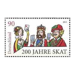 1 عدد  تمبر دویستمین سالگرد بازی با ورق آلمانی Skatspiel - آلمان 2013