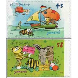 2 عدد  تمبر عید پاک - کمیک - خودچسب - آلمان 2013