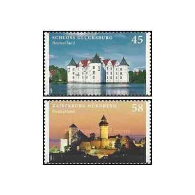 2 عدد  تمبر قلعه ها و کاخ ها - آلمان 2013