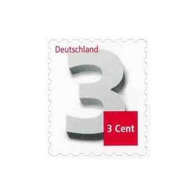 1 عدد  تمبر سری پستی - عددی - خودچسب - 3c - آلمان 2012