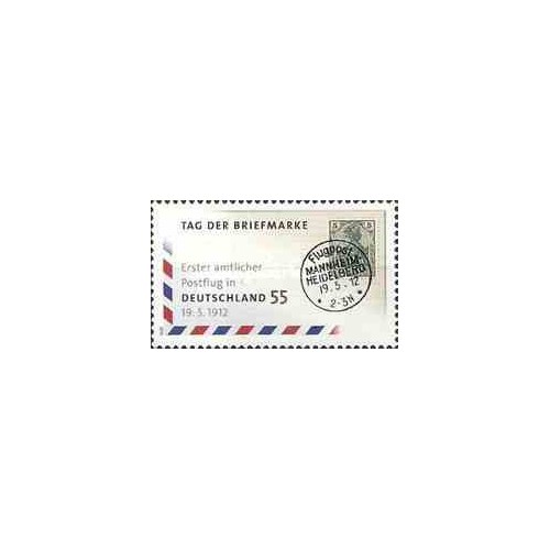 1 عدد  تمبر روز تمبر - صدمین سالگرد اولین پرواز پستی در آلمان   - آلمان 2012