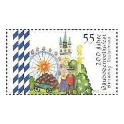 1 عدد  تمبر دویستمین سالگرد جشن گابودن ولکس استراسبورگ  - آلمان 2012