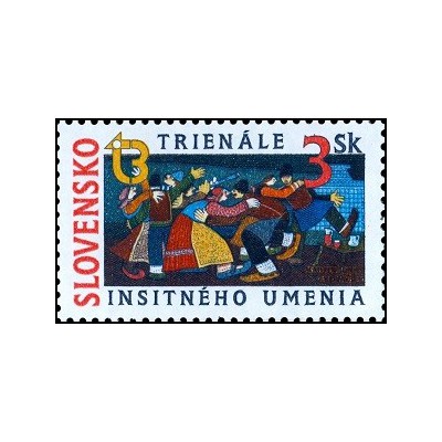1 عدد  تمبر سه سالانه هنر ساده لوحانه - اسلواکی 1997