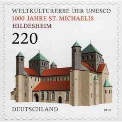 1 عدد  تمبر میراث جهانی یونسکو - کلیسای سنت مایکلیس، هیلدسهایم - خودچسب - جمهوری فدرال آلمان 2010