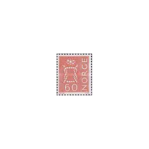 1 عدد  تمبر سری پستی - رنگ های جدید و نسخه جدید - 60ore  - نروژ 1964