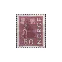 1 عدد  تمبر سری پستی - 80ore  - نروژ 1963