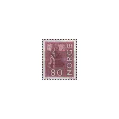 1 عدد  تمبر سری پستی - 80ore  - نروژ 1963