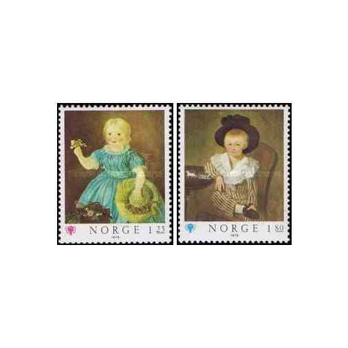 2 عدد  تمبر سال جهانی کودک  - نروژ 1979