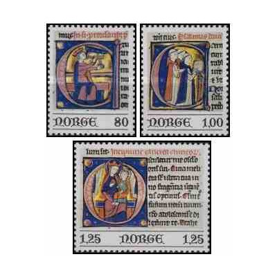 3 عدد  تمبر کریسمس - کتاب مقدس Arklak Bolt  - نروژ 1977
