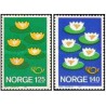 2 عدد  تمبر نسخه شمالی - بیست و پنجمین جلسه شورای شمال اروپا  - نروژ 1977
