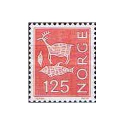 1 عدد  تمبر سری پستی - ارزش جدید - نروژ 1975