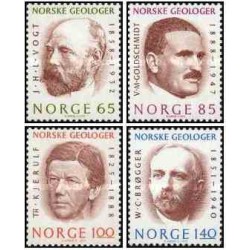 4 عدد  تمبر زمین شناسان نروژی - نروژ 1974