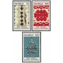 3 عدد  تمبر هنر تزئینی سامیان - نروژ 1973