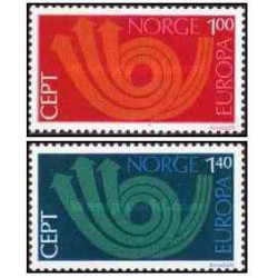 2 عدد  تمبر مشترک اروپا - Europa Cept - نروژ 1973 قیمت 3.84 دلار
