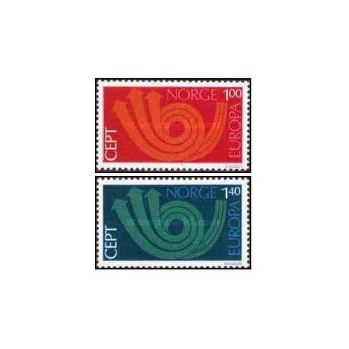 2 عدد  تمبر مشترک اروپا - Europa Cept - نروژ 1973 قیمت 3.84 دلار