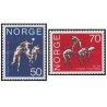 2 عدد  تمبر صدمین سالگرد کالج دو و میدانی نروژ - نروژ 1970