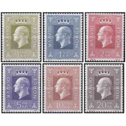 6 عدد  تمبر سری پستی - پادشاه اولاف پنجم - نروژ 1969 قیمت 13.2 دلار