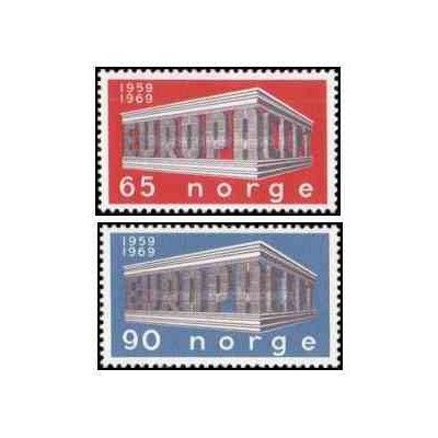 2 عدد  تمبر مشترک اروپا - Europa Cept - نروژ 1969