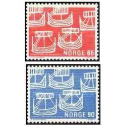 2 عدد  تمبر روز شمال - نروژ 1969