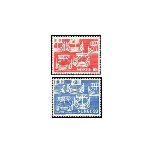 2 عدد تمبر روز شمال - نروژ 1969 2 عدد تمبر روز شمال - نروژ 1969