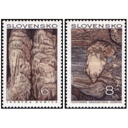 2 عدد  تمبر شکوه های میهن ما - غارها - اسلواکی 1997