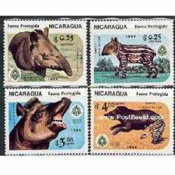 4عدد تمبر حیوانات در معرض خطر - نیکاراگوئه 1984 